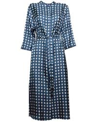 Max Mara - All-over Printed Tied Waist Dress - Lyst