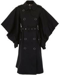 Burberry Cape Sleeves Trench Coat - Black