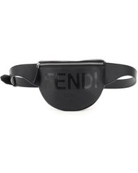 Fendi Script Small Belt Bag Os Leather - Black