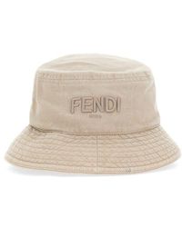 Fendi - Logo Embroidered Bucket Hat - Lyst