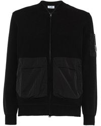 C.P. Company - Lens Detailed Zipped Knitted Cardigan - Lyst