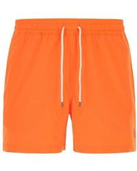 Polo Ralph Lauren Orange Stretch Polyester Swimming Shorts