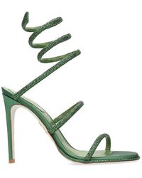 Rene Caovilla - René Caovilla Embellished Spiral Strap Heeled Sandals - Lyst