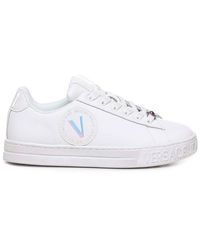 Versace - Round Toe Lace-up Sneakers - Lyst
