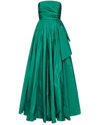 Pinko Pleated Off-shoulder Gown - Green