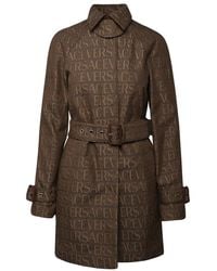 Versace - Long-Sleeved Belted Coat - Lyst