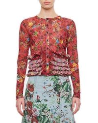 Molly Goddard - Floral Printed Knitted Cardigan - Lyst