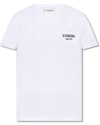 Iceberg - Heritage Logo Embroidered Crewneck T-shirt - Lyst