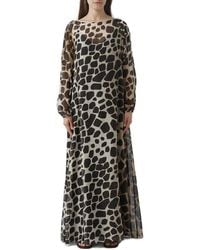Max Mara - All-Over Patterned Long-Sleeved Dress - Lyst