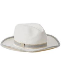 Le Tricot Perugia - Metallic-thread Panama Hat - Lyst