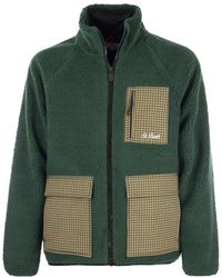 Mc2 Saint Barth - Sherpa Jacket With Plaid Patch Pockets - Lyst