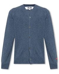 COMME DES GARÇONS PLAY - Wool Cardigan With Logo - Lyst