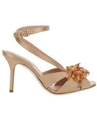 Alberta Ferretti - Satin Embroidery Sandals - Lyst