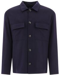 Lardini - Long Sleeved Button-up Shirt Jacket - Lyst