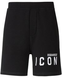 DSquared² - Logo-Printed Elasticated Waistband Track Shorts - Lyst