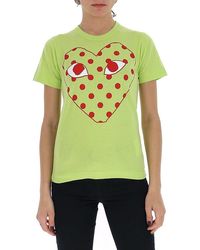 COMME DES GARÇONS PLAY - Outline Polka-dot Heart T-shirt - Lyst
