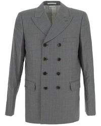 Comme des Garçons - Flap-pocketed Double-breasted Blazer - Lyst