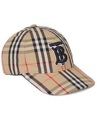 Burberry Tb Monogram Vintage Check Baseball Cap - Natural