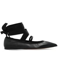 Ferragamo - Ankle Ribbon Ballet Flat Shoes - Lyst
