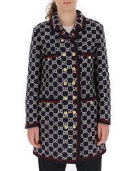 Gucci GG Monogram Tweed Coat - Multicolour