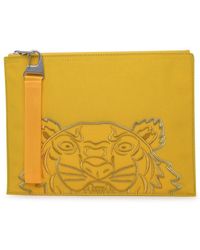 KENZO - Tiger Embroidered Clutch Bag - Lyst