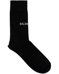 Balenciaga - Crystal-embellished Logo Socks - Lyst