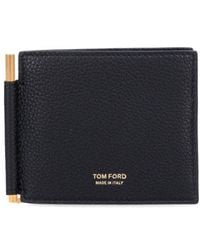Tom Ford Logo Printed Bi-fold Wallet - Black