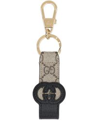Gucci - Fabric Key Ring With Logo - Lyst