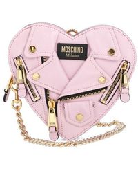 Moschino Small Heart Biker Bag - Pink