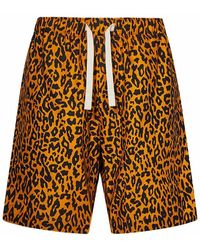 Palm Angels - Leopard Printed Drawstring Shorts - Lyst
