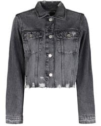 FRAME - Vintage Distressed Button-up Denim Jacket - Lyst