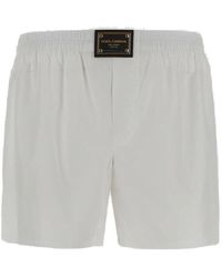 Dolce & Gabbana Logo Patch Shorts - White