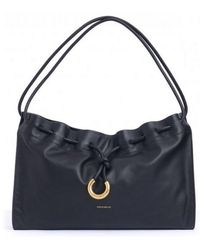 Coccinelle - Logo Detailed Drawstring Shoulder Bag - Lyst
