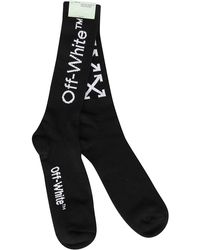 Off-White c/o Virgil Abloh Logo-jacquard Cotton-blend Socks - Black