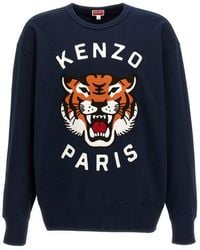 KENZO - Lucky Tiger Logo Embroidered Sweatshirt - Lyst