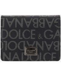 Dolce & Gabbana - Bi-fold Wallet With All-over Monogram - Lyst