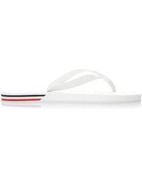Moncler Striped Flip Flops - White