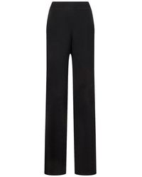 Slacks and Chinos Wide-leg and palazzo trousers Womens Clothing Trousers Emporio Armani Synthetic Pants in Black 