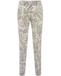 Etro - Viscose And Wool Trousers With Paisley Print - Lyst