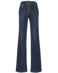 Elisabetta Franchi - Mid-rise Zipped Boot-cut Jeans - Lyst