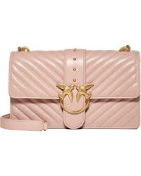 Pinko Classic Love Icon Quilted Crossbody Bag - Pink