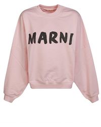 Marni - Logo Printed Crewneck Sweatshirt - Lyst