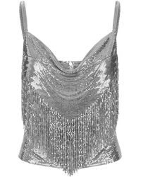 Rabanne - Mesh Top With Fringes - Lyst