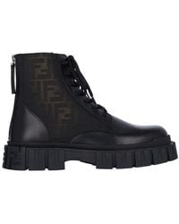 Fendi - Force Lace-Up Biker Boots - Lyst