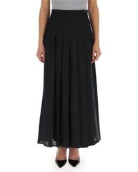 Max Mara Pleated Maxi Skirt - Black