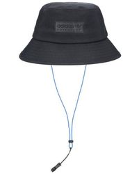 adidas Logo Printed Drawstring Bucket Hat - Black