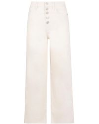 FRAME - High-Waist Wide-Leg Cropped Jeans - Lyst