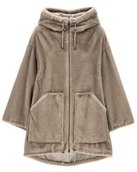 P.A.R.O.S.H. - Zip-up Faux-fur Hooded Coat - Lyst
