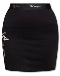 Rick Owens - X Champion Logo Embroidered Mini Skirt - Lyst