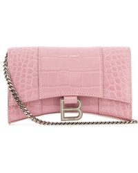Balenciaga - Pastel Pink Leather Hourglass Wallet - Lyst